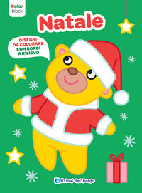 Natale - color block disegni da colorare con bordi a rilievo 