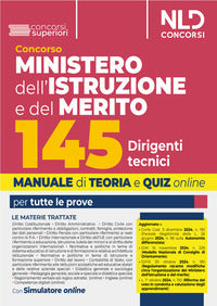 Concorso ministero dell'istruzione e del merito 145 dirigenti tecnici manuale e quiz 