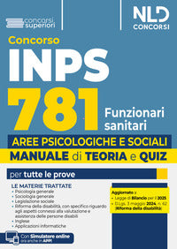 Concorso inps 781 funzionari sanitari - specialisti delle aree psicologiche e sociali manuale 