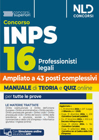 Concorso inps 16 professionisti legali - manuale teoria + quiz online per tutte le prove 