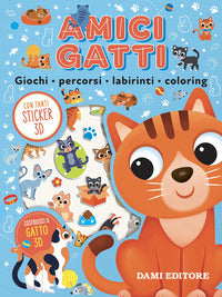 Amici gatti - giochi percorsi labirinti coloring puffy sticker 