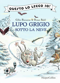 Lupo grigio sotto la neve 