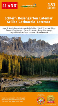 Schlern rosengarten latemar - sciliar catinaccio latemar - parco naturale dello sciliar 1:25.000 